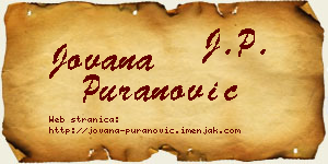 Jovana Puranović vizit kartica
